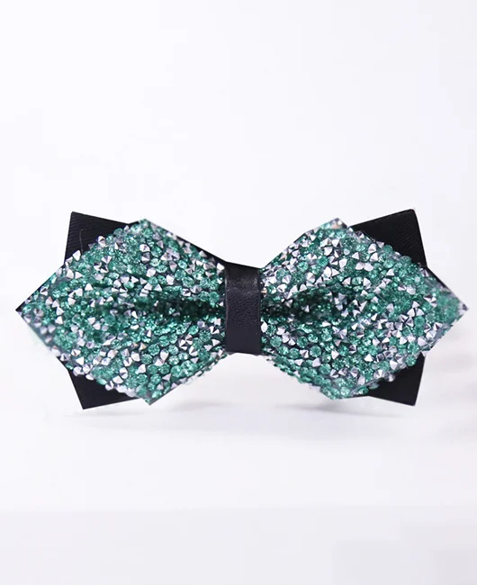 Wedding Contrast Color Rhinestone Handmade Bow Ties