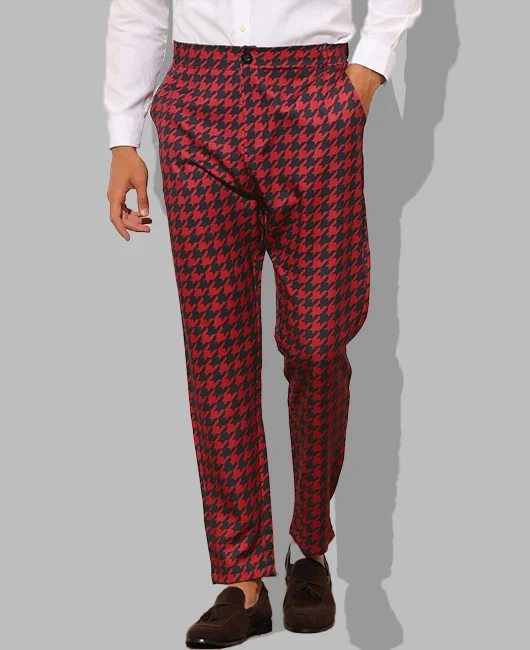 Business Houndstooth Straight Leg Pants